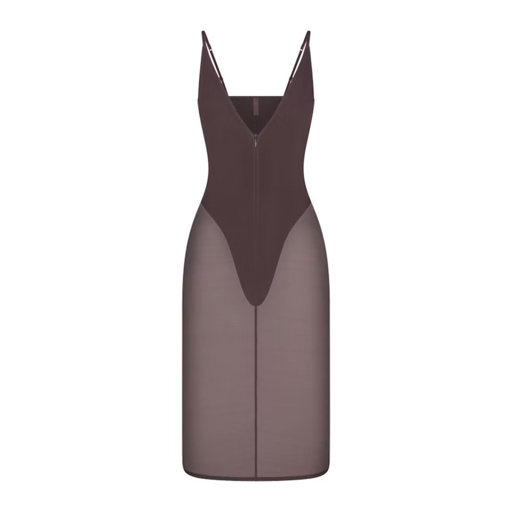 SKIMS Body Mesh Plunge Midi Dress - Picture 6 of 6